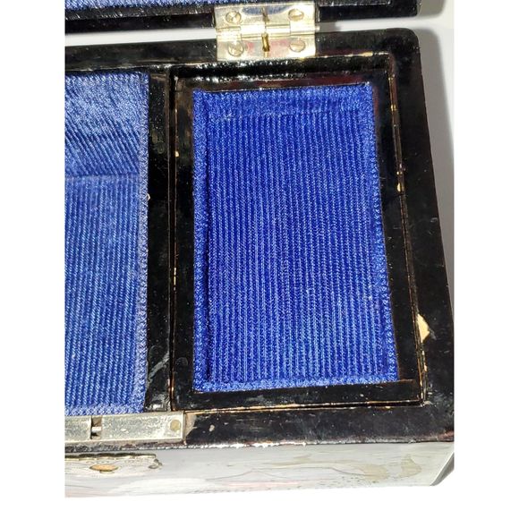 Far East Oriental Musical Jewelry Box Hand Painted Laquered Wood Vintage As-Is - Picture 11 of 16